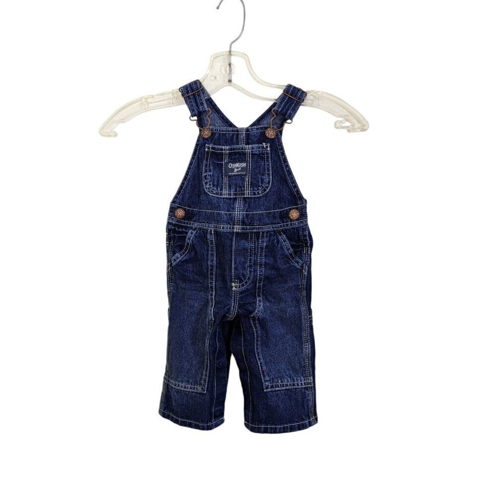 OshKosh B'Gosh Vestbak Denim Overalls 6 Months Infant Unisex Blue Denim